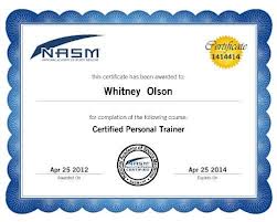 nasm certificate